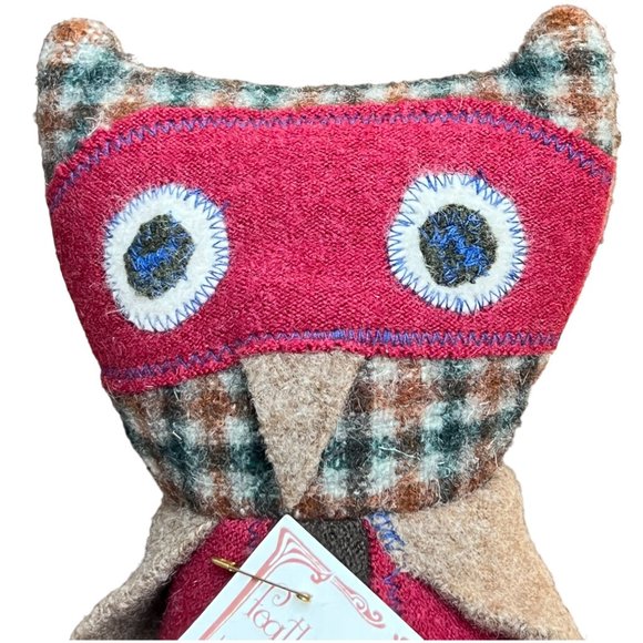 FEATHERED FRIENDS NWT Felted Wool Owl "Tiramisu" Handmade 10" tall Collectible - Picture 2 of 7